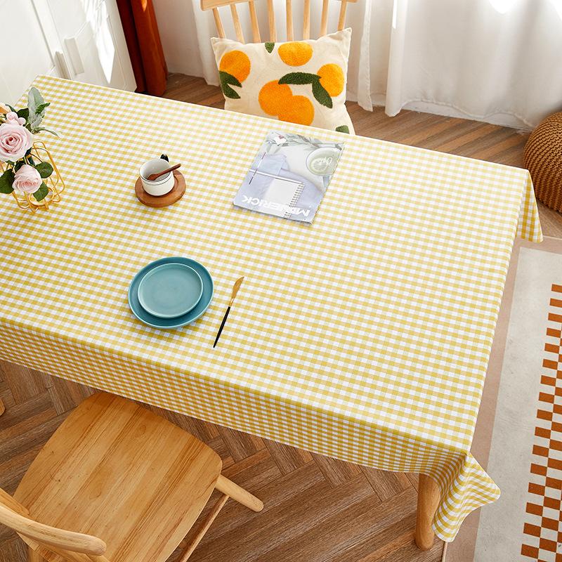 PVC Tablecloth Waterproof and Oil-proof Disposable Tablecloth Ins Style Rectangular Dining Table Cloth Coffee Table Table Mat