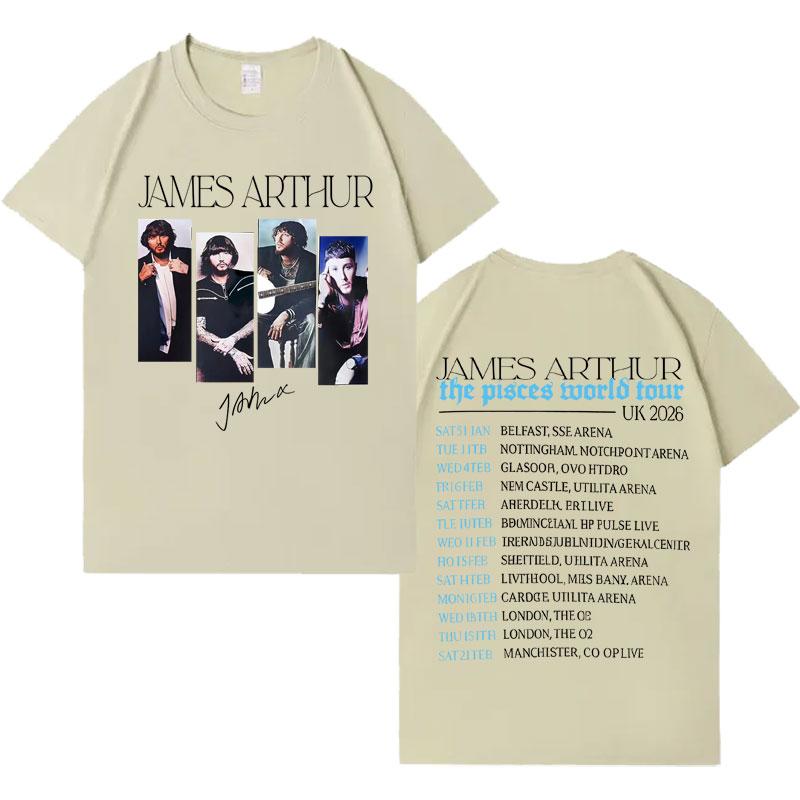 Singer James Arthur Mens T Shirt Fashion New Album 2026 Casual Oversized TShirts Hip Hop High Quality Cozy Short Sleeve Unisex