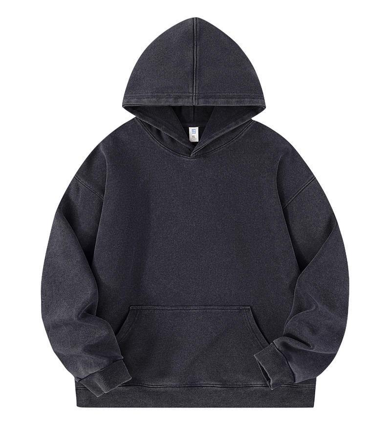 Trendy Retro Washed Distressed Drop Shoulder Hoodie Jacket