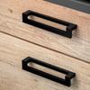 Emuca Lot of 5 Handles for Furniture Ribarroja, L144mm, Center Distance 128mm, Zamak, Painted In Black