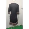 Damen kurzärmeliges V-Ausschnitt lockeres Kleid im ethnischen Stil