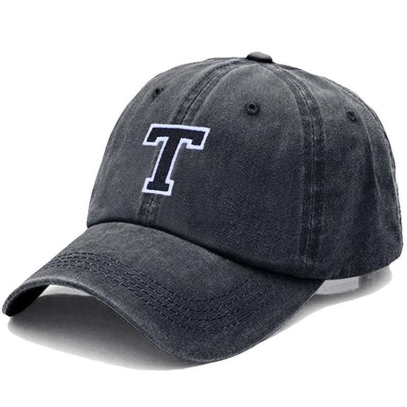 Bicolor Color Letter A-Z Embroidery Washed Cotton Baseball Cap for Men Women Unisex Dad Hat Sun Hat Outdoor Sports Dropshippinp