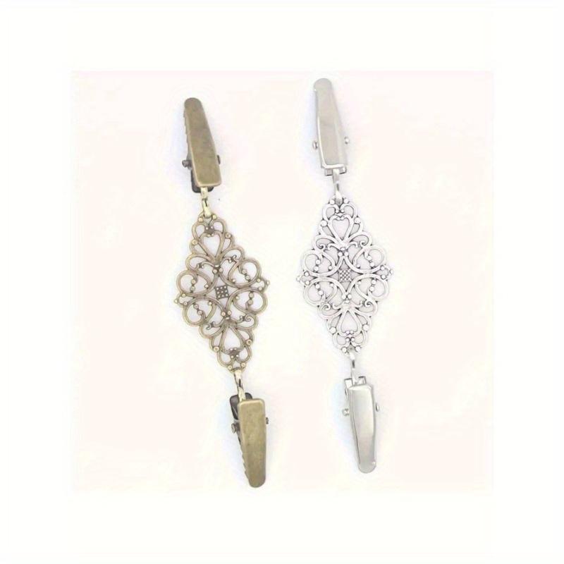 1pc Retro Sweater Clip, Geometric Hollow Out Style Duck Clip Brooch Pin, For Cardigans, Shawls, Clothes Valentine's Day