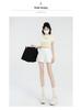 2024 Summer Women's High-Waist Korean Style A-Line Wide Leg Shorts
