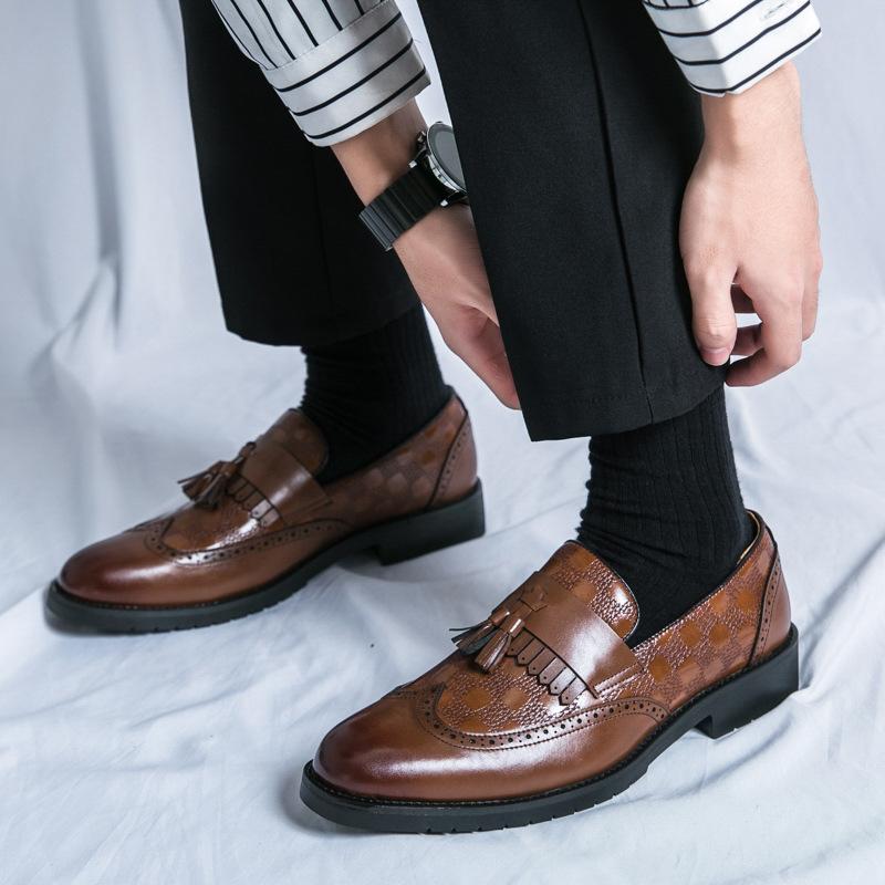 Men's Shoes Luxury Tassel Leather Shoes Formal Shoes for Men Oxfords Male Wedding Party Office Business Slip-On Driving Shoes
