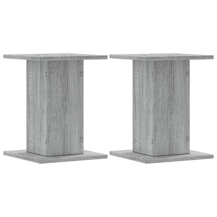 Supports de haut parleurs 2 pcs gris sonoma bois d ingénierie