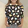 Kinder Tierdruck Rundhals 3/4 Ärmel Lässiges T-Shirt Weicher Stoff Bequeme Passform Leichtes Design Geeignet für den Alltag