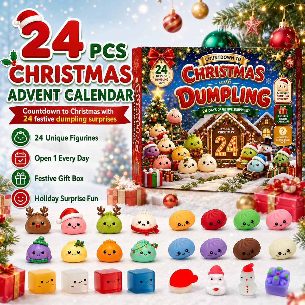 Weihnachts-Dumpling Squishy Adventskalender 24-Tage-Countdown Mystery Box Langsam aufsteigendes Knet-Sensorik-Fidget Überraschungsgeschenk