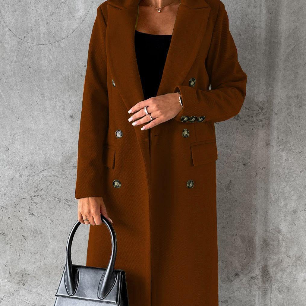 Damemote Uformelt Ensfarget Print Høst Vinter Langermet POLO Neck Jakker og kåper