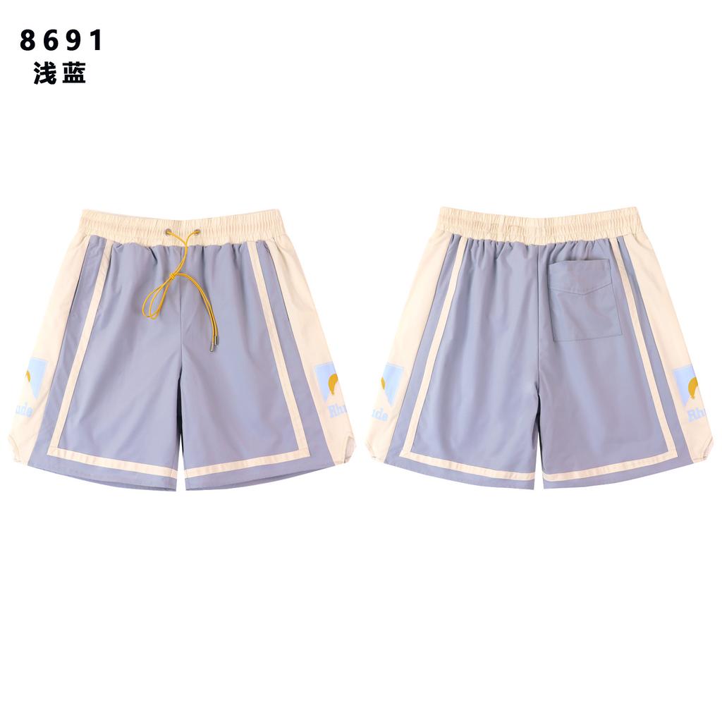 Amerikanische trendige Marke RHUDE 3M reflektierender Buchstabendruck lässige Sporthose Herren und Damen gleich Fünf-Punkt-Hose
