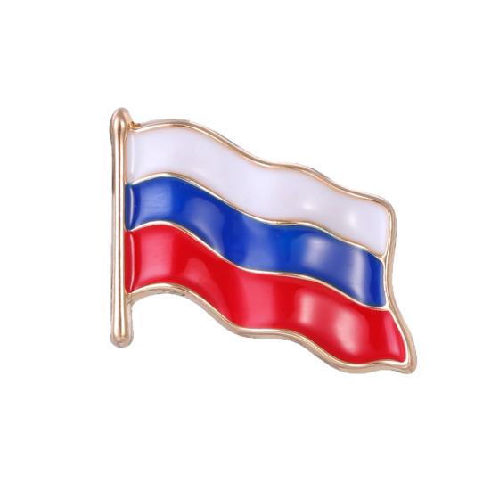 Harvest Symbol Brooch National Flag Elements Striped Print Victory Ribbon Golden Wheat Ear Symbolic Pin Coat Hat Backpack Badge Patriotic Accessory