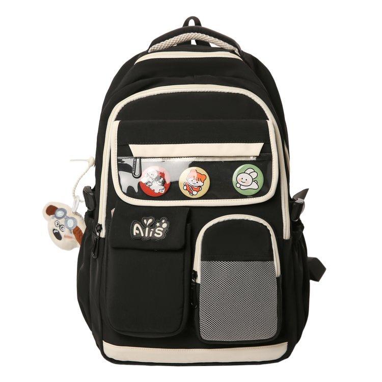 Schoolbag new junior high school student high school student schoolbag large capacity primary school student burden reduction ridge protection high