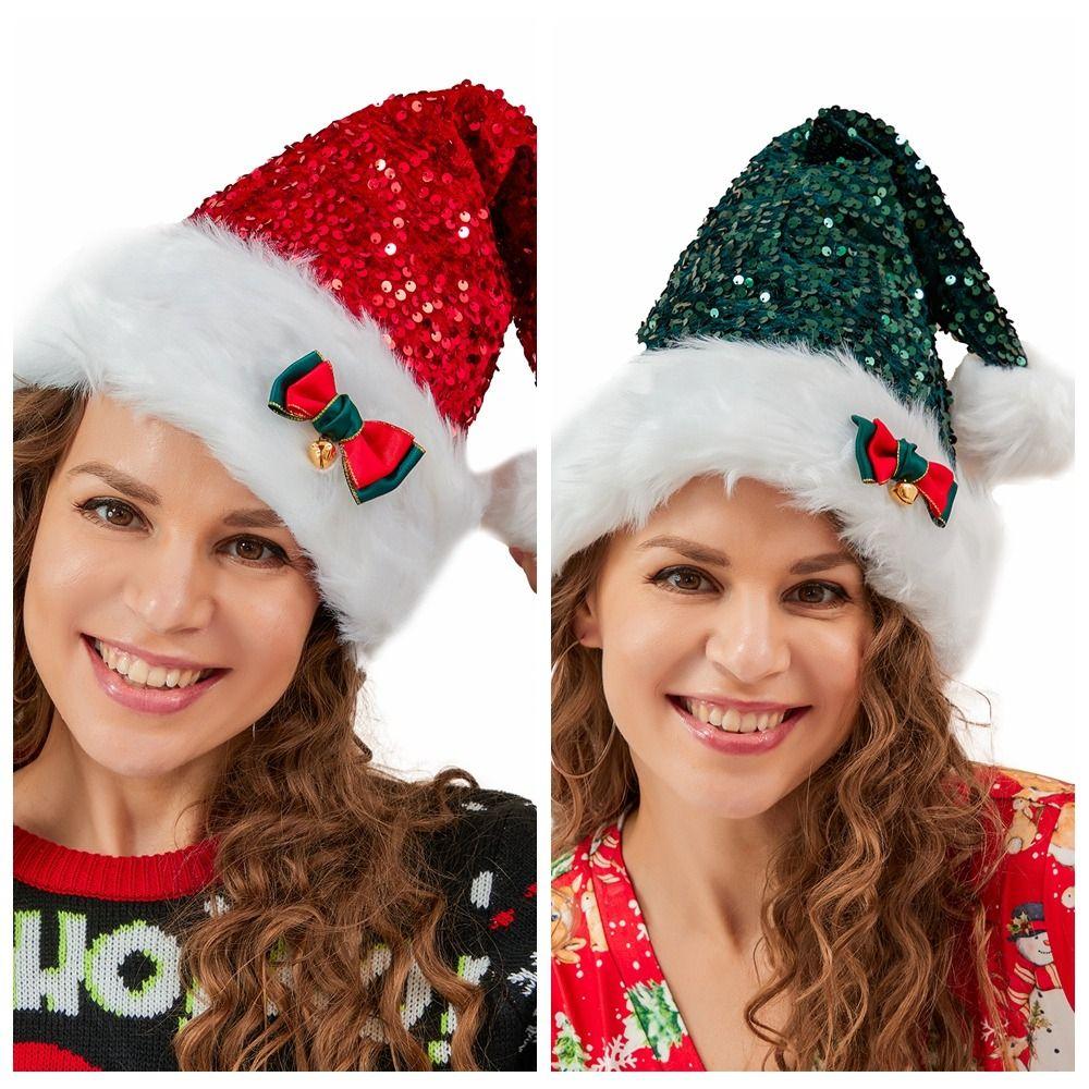 Merry Christmas Decoration Christmas Hat Sequins Beanie Hat Cute Santa Claus Hat Female/Girls
