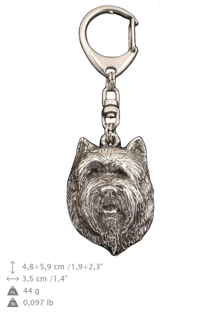 Cairn Terrier II - Silver-plated key ring with a dog in a gift box, handbag decoration, backpack pendant by Art-Dog brand