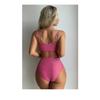 Women Sexy Plaid High Waisted Two Piece Split Bikini Swimsuit For Beach Swimming