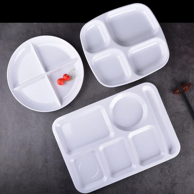 Commercial Melamine 4-Compartment Food Tray
