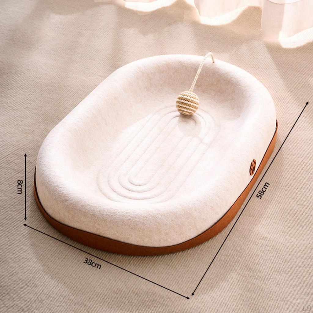 Cat Scratch Pad Lounge Flippable Furniture Protector for Summer, Winter Multipurpose with Jute Ball
