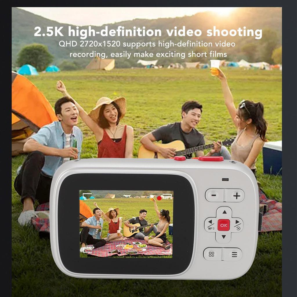 Compact Digital Camera with 2.5K 72MP Photos, 1520P Video Recording, Autofocus Lens, 16X Digital Zoom, MP3 Function, 750mAh Rechargeable Battery,