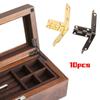 10 stuks Antiek Brons Scharnier Ondersteuningsframe Sieraden Wijnkist Houten Sigaren Cadeaubox Deksel 90 Graden Veer Meubelbeslag
