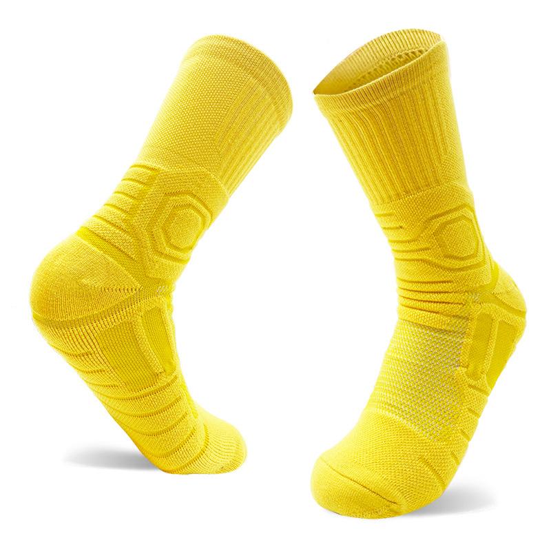 Men's Mid-Calf Professional Football Basketball Training Socks-Towel-Lined Short Elite Non-Slip Wear-Resistant High Quality All
