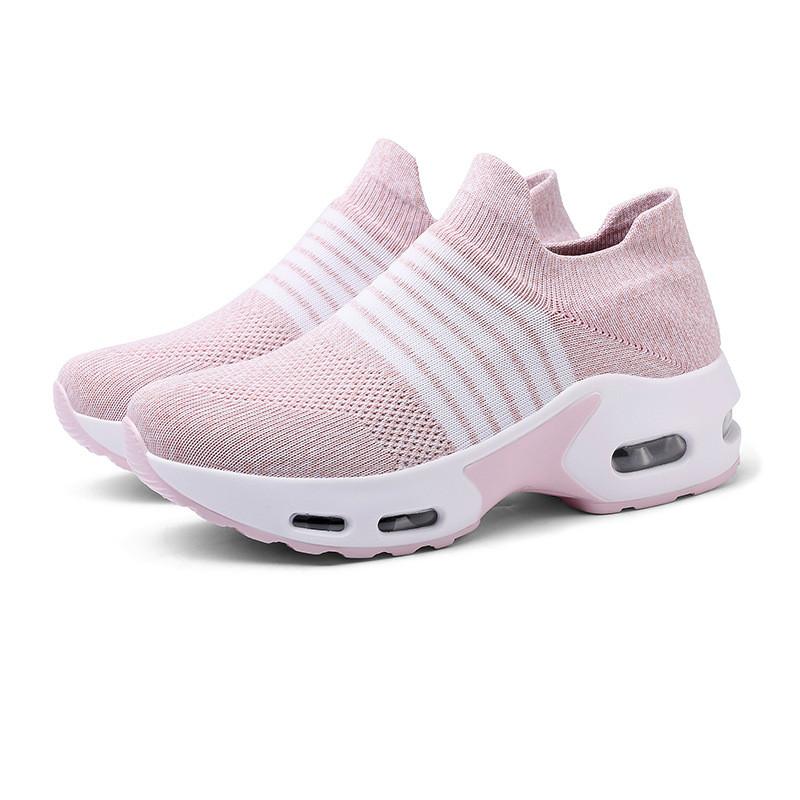 Fashion Large Size Women's Shoes Mesh Air Cushion Shoes Rainbow Shoes Casual Sports Shoes