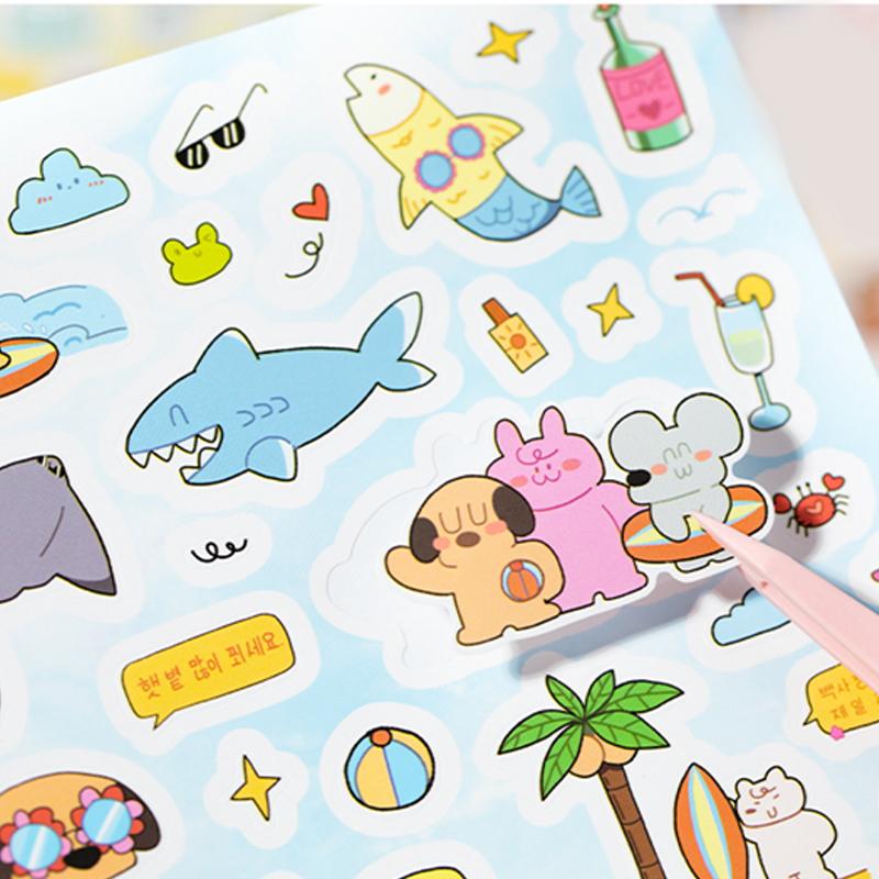 Mr. Paper 60sheets/bag Small Kawill Pet Diary Sticker Book DIY Handbook Scrapbook Phone Case Photo Frame Calendar