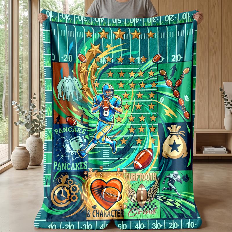 Football Melting Art Theme blanket Lightweight Warm Flannel Blanket Decorative Throw Blanket for Home Decoration
