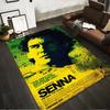 Alfombra antideslizante impresa del legendario piloto de F1 Ayrton Senna, adecuada para uso en sala de estar y dormitorio junto al sofá