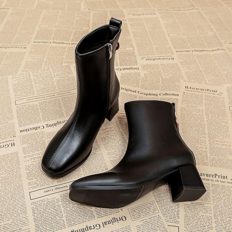 Combat Ankle Boots for Women Fur Elegant with Medium Heels Woman Short Shoes Punk Style Brown Booties Autumn High Quality Boot