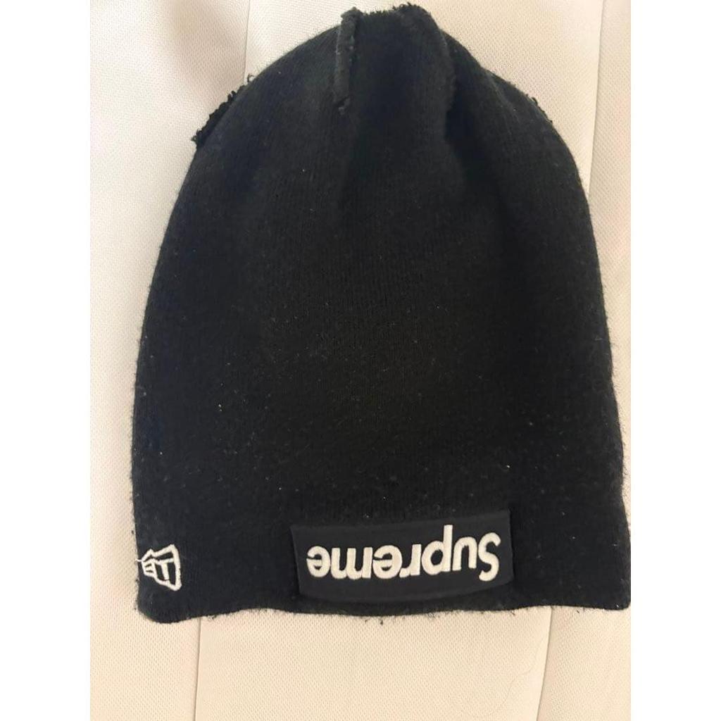 Used Supreme New Era Box Logo Beanie Black