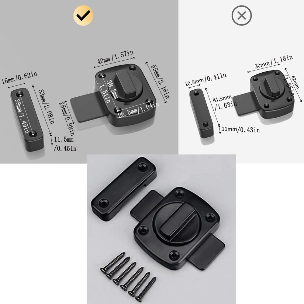 Mechanical Password Cabinet Lock, Rotary Lock for Double Doors, Keyless Combination Door Lock, Black