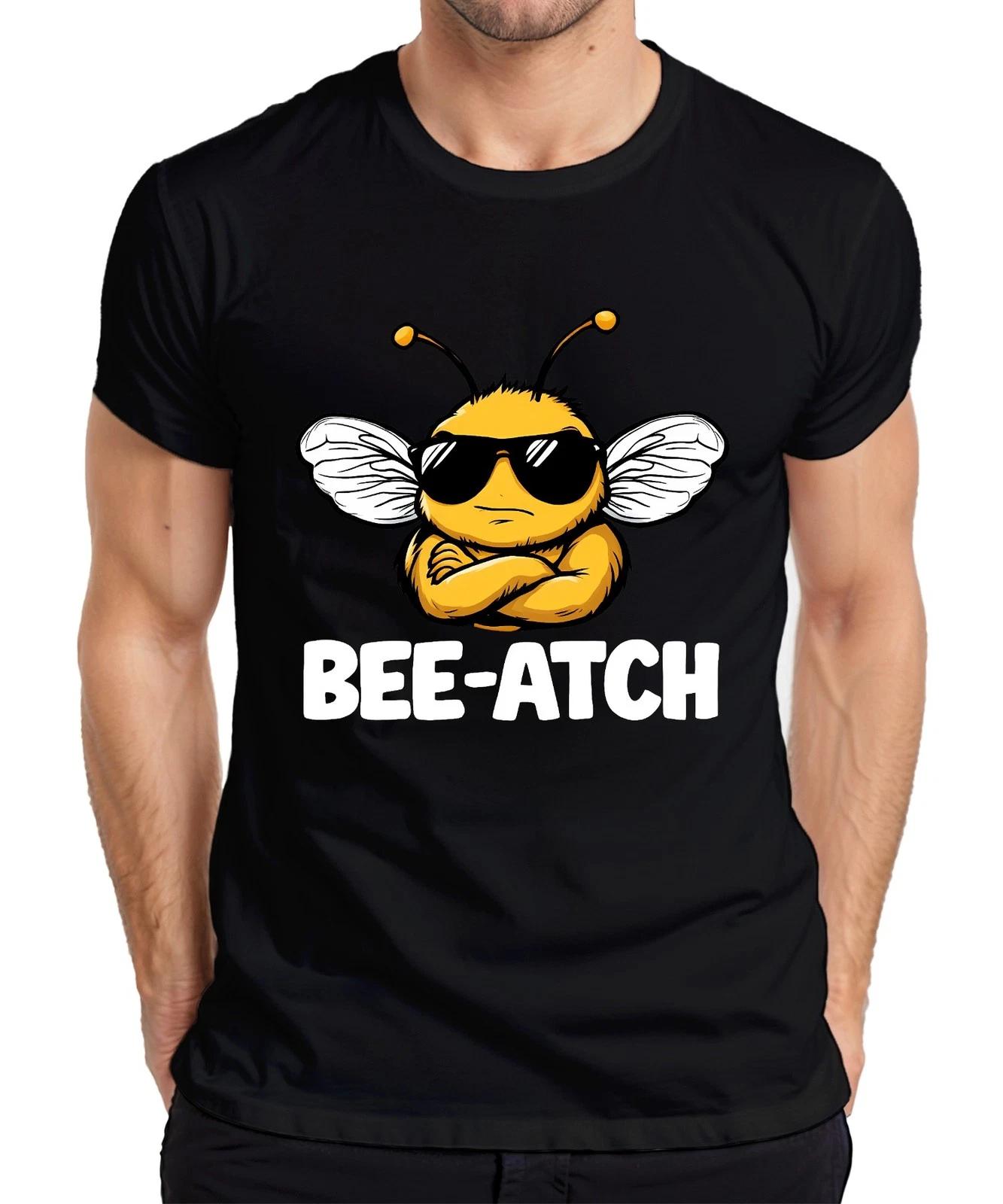 BEE-ATCH Biene Sonnenbrille Cartoon Bossbiene lustig Geschenk Herren T-Shirt M