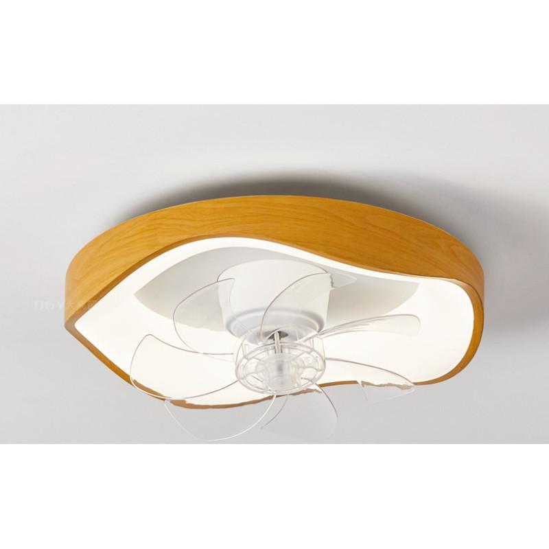 Japanese Style Moving Head Fan Light Simple Retro Bedroom Ceiling Light With Fan 6-speed Adjustable Children's Room Fan Lamp