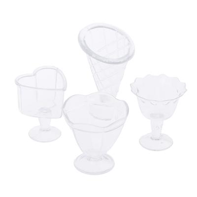 12pcs/set Mini Ice Cream Sundae Cup Container DIY Clay Modeling Plastic Cup Toys