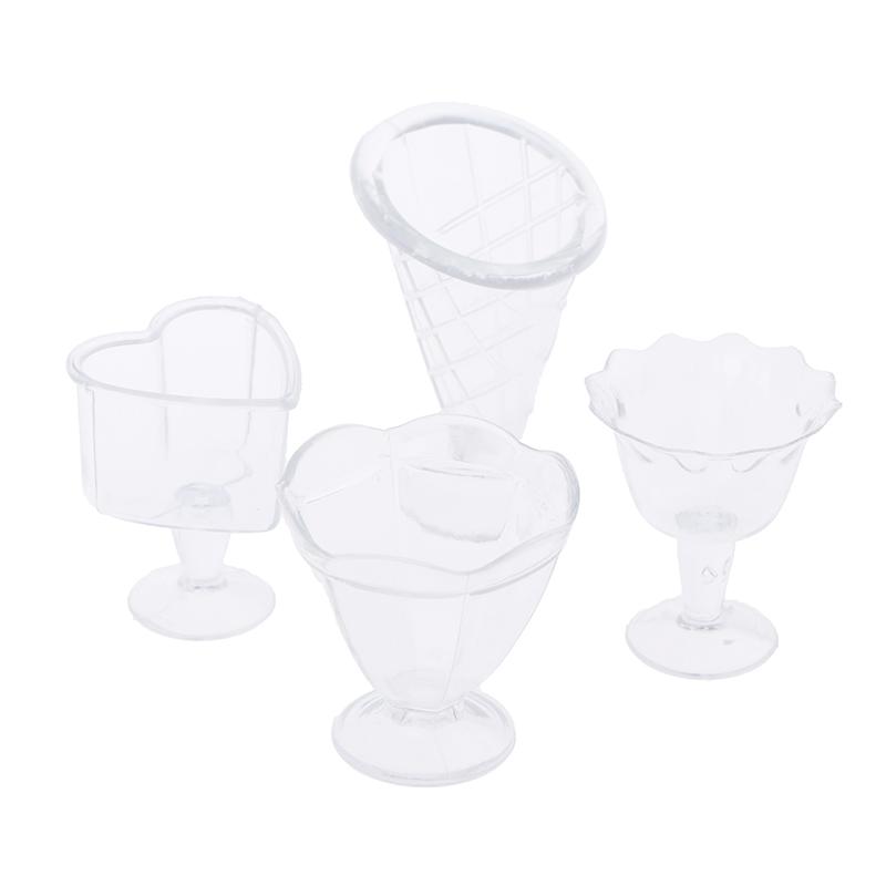 Set da 12 Pezzi Mini Tazza Contenitore per Gelato Sundae Giocattoli in Plastica per Modellismo con Argilla Fai da Te