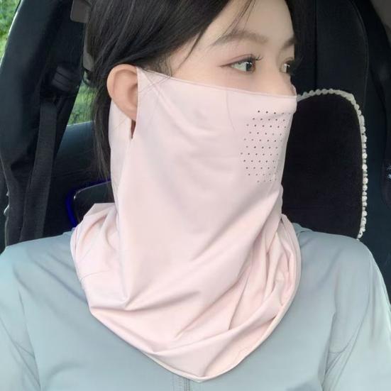 Sun Protection Guard Quick-Drying Fabric Ice Silk Face Guard with Breathable Mesh Elastic Earhook Cooling Fabric Extended Neck Gaiter Face Guard