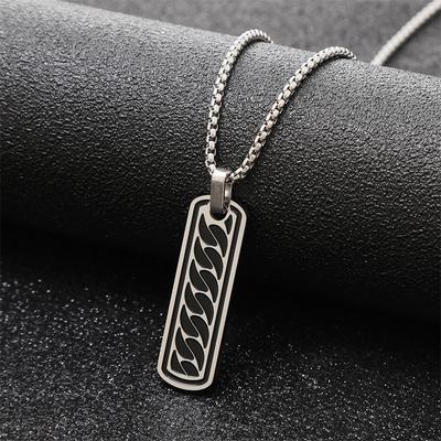 European and American Men's Simple Black Oil Dripping Non-fading Necklace Hip-hop Trendy Brand Versatile