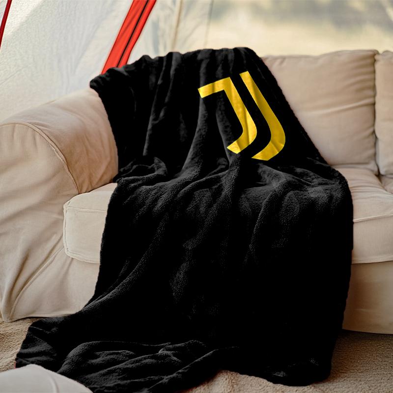 1 Stück Juventus Fußballclub Decke, Zuhause Bedruckte Überwurfdecke - Weiche Decke Geschenk für Familie, Waschbare Sofa Bettdecke