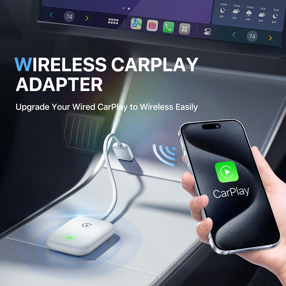 

643 Car Wireless CarPlay Adapter for iPhone Transform Wired to Wireless Silver