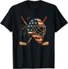 USA Goalie Helmet Ice Hockey Shirt 4th of July Sportswear T-Shirt