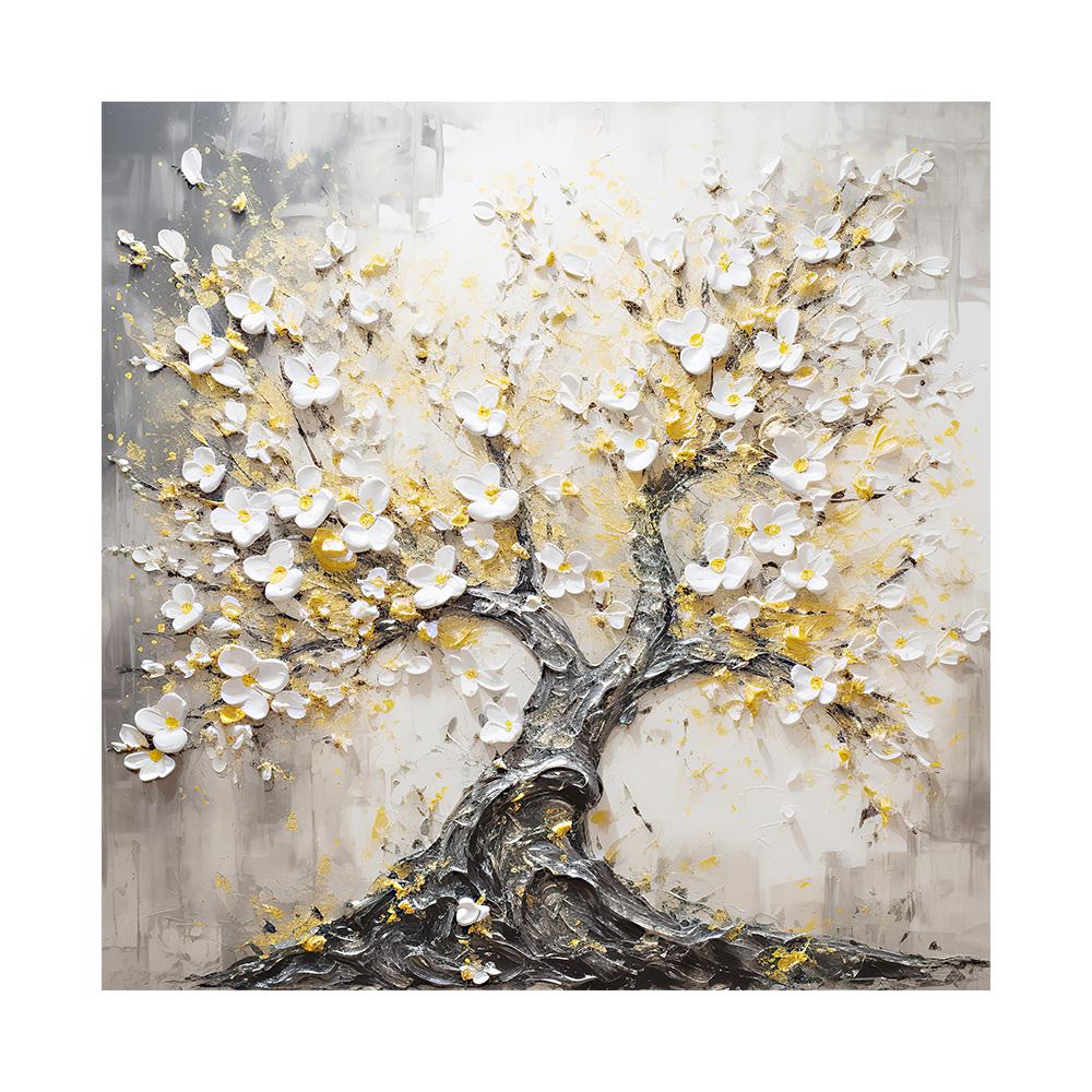 

Элегантный Холст Настенный Декор Дерево из Золотой Лист Пейзаж Современная Гостиная Домашний Декор Элегантная Декоративная Живопись 40x40cm