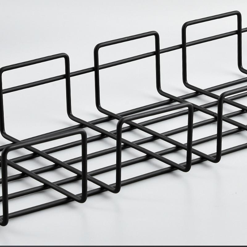 Under Table Storage Rack Metal Cable Management Tray Home Office Desk Wire Organizer No Punching Kitchen Storage Accessories New