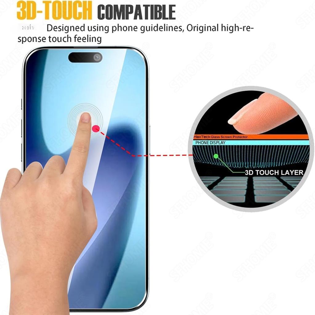 Protetor de tela de vidro temperado hd, 5 peças para iphone 11 12 13 14 15 16 17 pro max 14 15 16 plus 16e filme anti-arranhões de vidro de ar