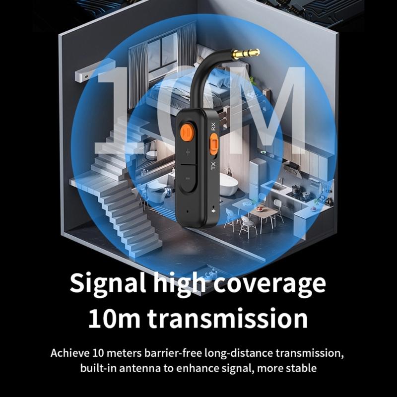 Wireless Auditory Transmitter Receiver 3.5MM Bluetooth-compatible 5.4 for Car TV PC Headphones Hifi Stereo Adapter