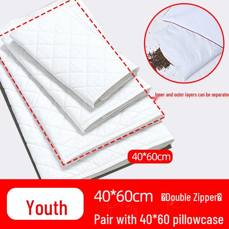 Poszewka na wkład poduszki z łuski gryki: Czysta Bawełna, Podwójny Zamek Błyskawiczny, Pogrubiony, Worek na Wypełnienie Poduszki Bezpieczny dla Dziecka, Tekstylia Domowe.