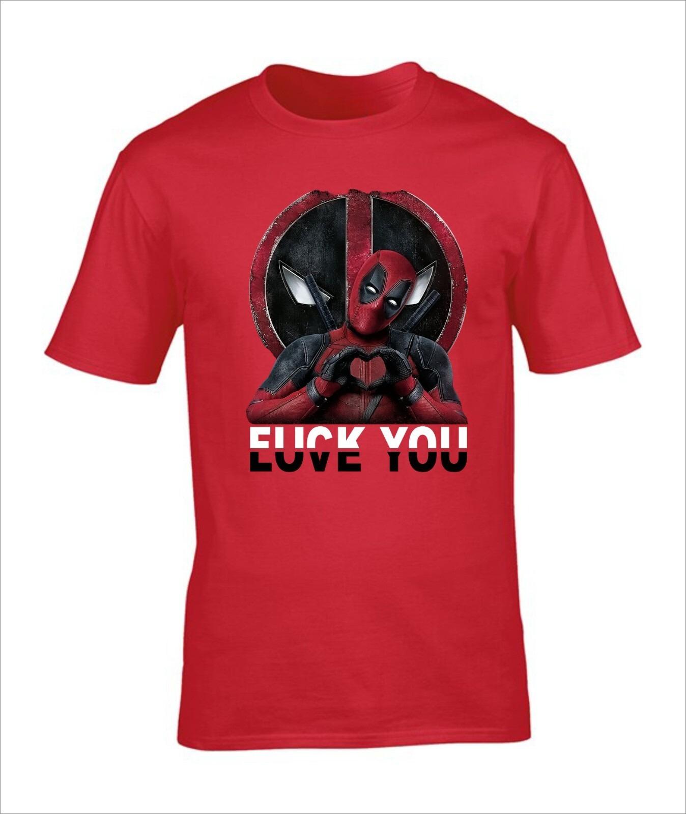 

Deadpool Love T-shirt, Marvel s Fun Deadpool and Wolverine Men and Women Pure Cotton Comfortable Tops 4XL