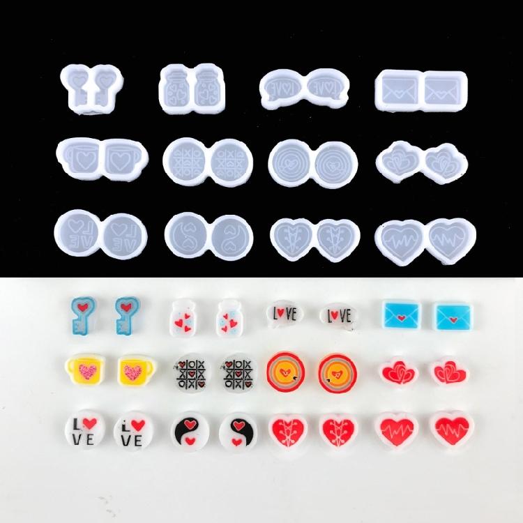 Multipurpose Creativity Jewelry Making with Stylish Heart Earring Mould Home Accessory Portable for Enthusiasts
