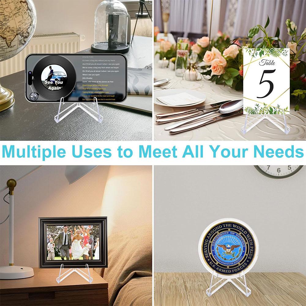 10Pcs/Set Mini Clear Acrylic Easel Stands Coin Display Easel Holder Baseball Sports Cards Stands Trading Graded Card Easel Stand