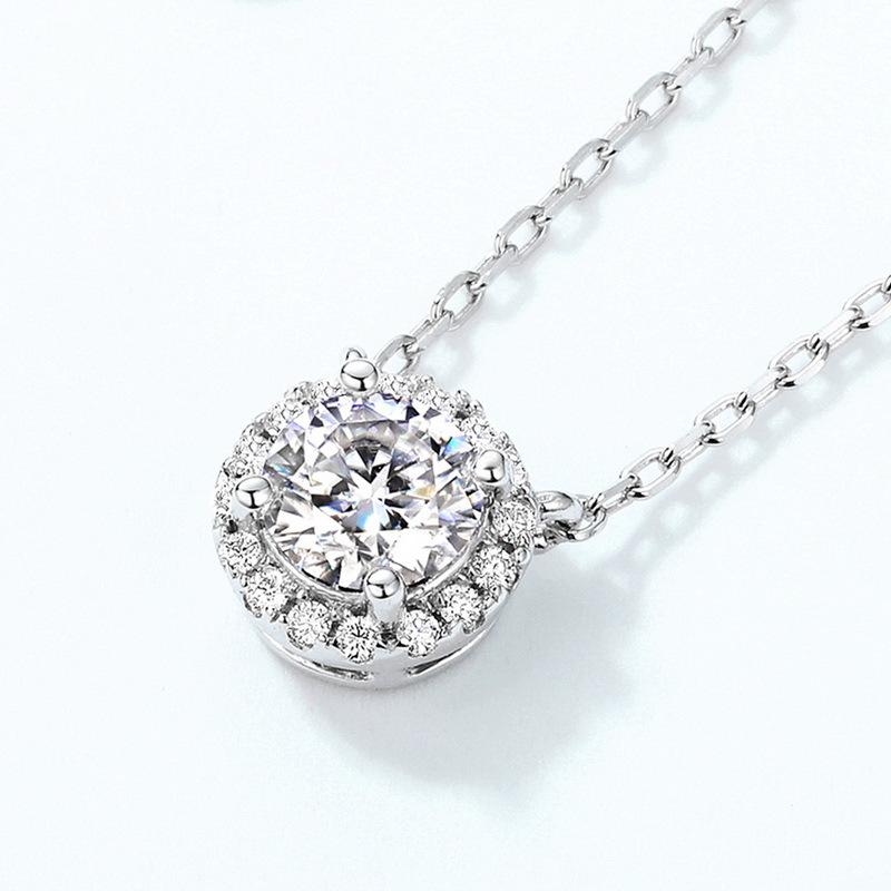 Nuovi prodotti per collana in argento Moissanite S925, catena alla moda con clavicola