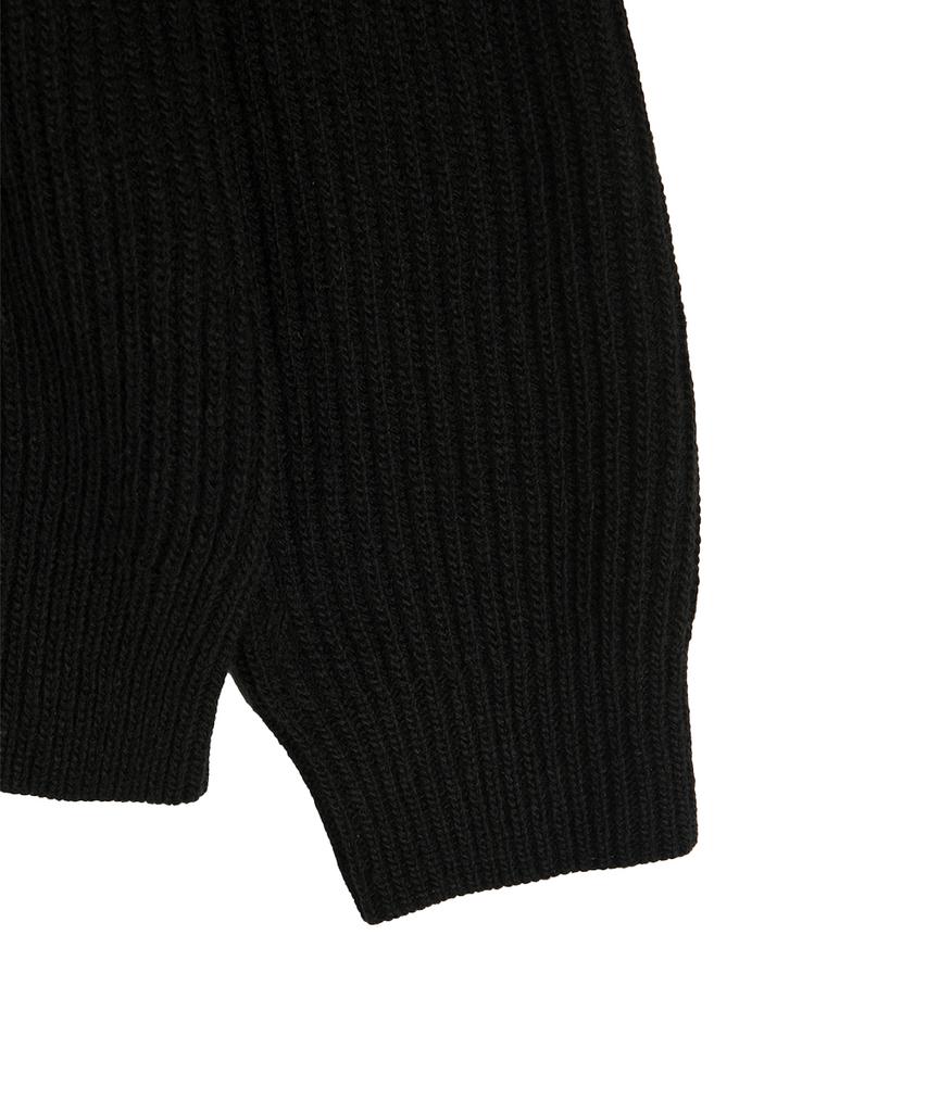 Hooves Heavy Niju Wool Collar Cardigan [Black]